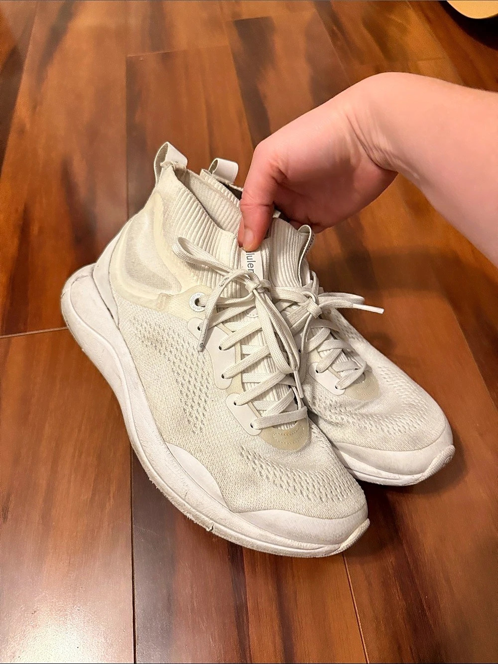 lululemon Women's high top Train Sneaker White Athletic Shoes size 8